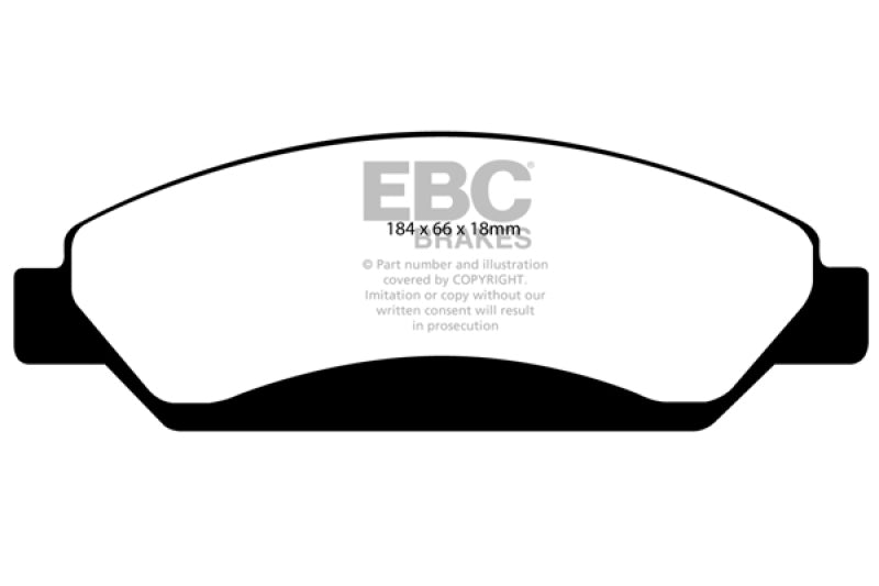 EBC Greenstuff 6000 Series Front Brake Pads for 2005-2007 Chevrolet Silverado, Avalanche, and GMC Sierra 1500