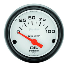 Load image into Gallery viewer, AutoMeter Phantom 52mm 0-100 PSI Electric Oil Pressure Gauge for Automotive Monitoring