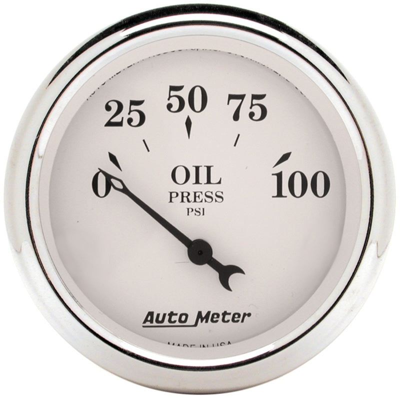 AutoMeter 2-1/16 Inch 100 PSI Electronic Oil Pressure Gauge with Old Tyme White Dial