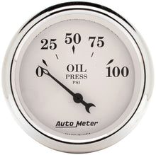 Load image into Gallery viewer, AutoMeter 2-1/16 Inch 100 PSI Electronic Oil Pressure Gauge with Old Tyme White Dial