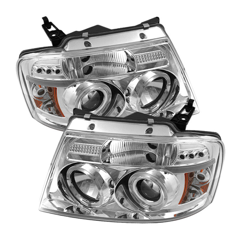 SPYDER Ford F-150 2004-2008 Halo LED Projector Headlights Version 2 with Chrome Finish, Part Number PRO-YD-FF15004-HL-G2-C