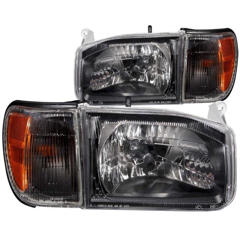 ANZO 1999-2004 Nissan Pathfinder Crystal Headlights with Black Housing and Clear Lenses