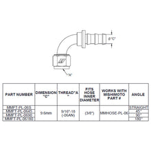 Load image into Gallery viewer, Mishimoto -6AN Push Lock Fitting - Straight, 45°, 90°, and 180° Angles for Automotive Applications