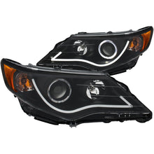 Load image into Gallery viewer, ANZO 2012-2013 Toyota Camry projector headlights with halo, black housing and clear lens