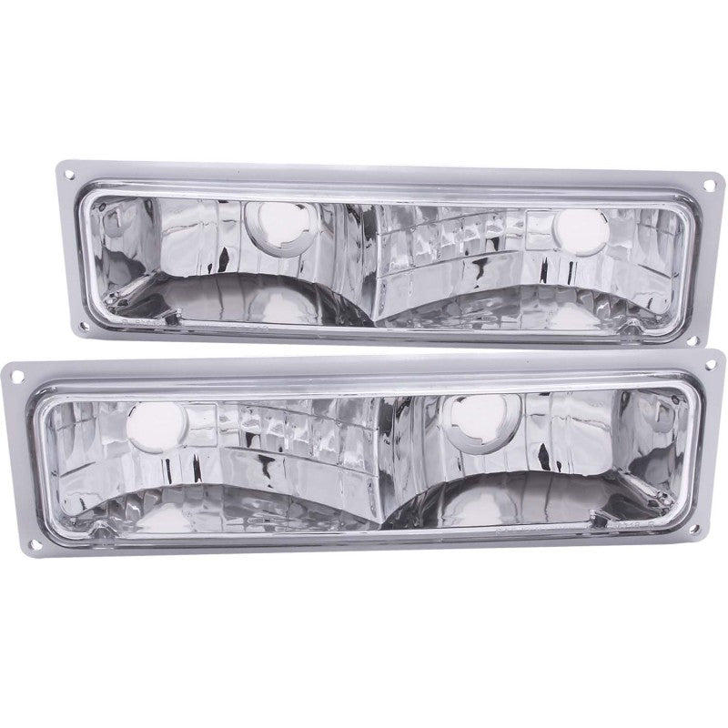 ANZO Euro Parking Light Assembly for Chevrolet C1500 and GMC R2500 – Clear Lens, Chrome Housing, Pair