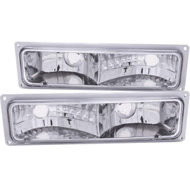 ANZO Euro Parking Light Assembly for Chevrolet C1500 and GMC R2500 – Clear Lens, Chrome Housing, Pair