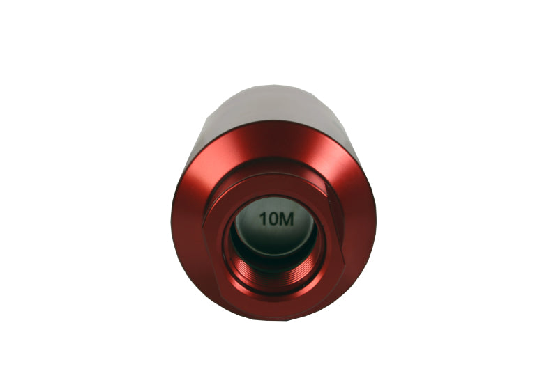 Aeromotive In-Line Filter with 10 Micron Microglass Element - AN-10 Size, Red Anodized Finish