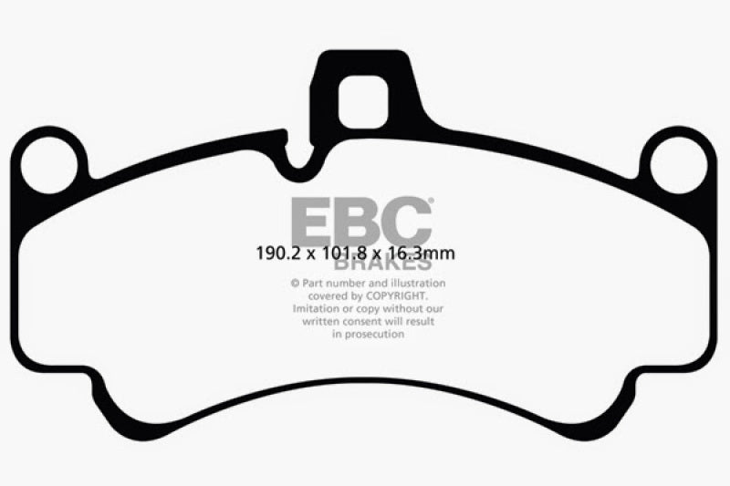 EBC Yellowstuff Brake Pads Part Number ebcDP41516R for Porsche 911 (996, 997, 991) - Street and Track Performance