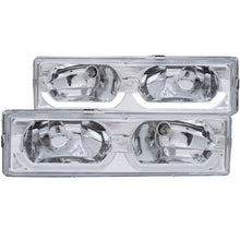 Load image into Gallery viewer, ANZO 1988-1998 Chevrolet C1500 Crystal Headlights with Chrome Housing and Low Brow – Pair