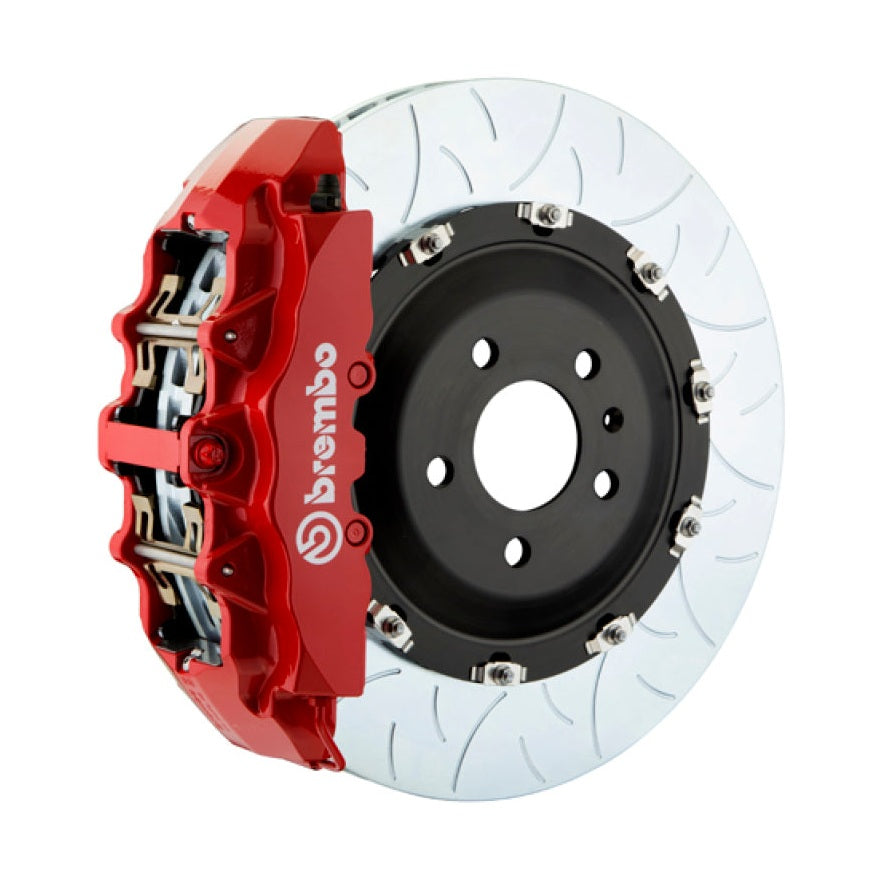 Brembo 15-20 Ford F150 Front Brake Rotors Set - Slotted Type 3, Red Caliper Finish, 380x34 mm, 2-Piece Cast Design - brb1J3.9015A2