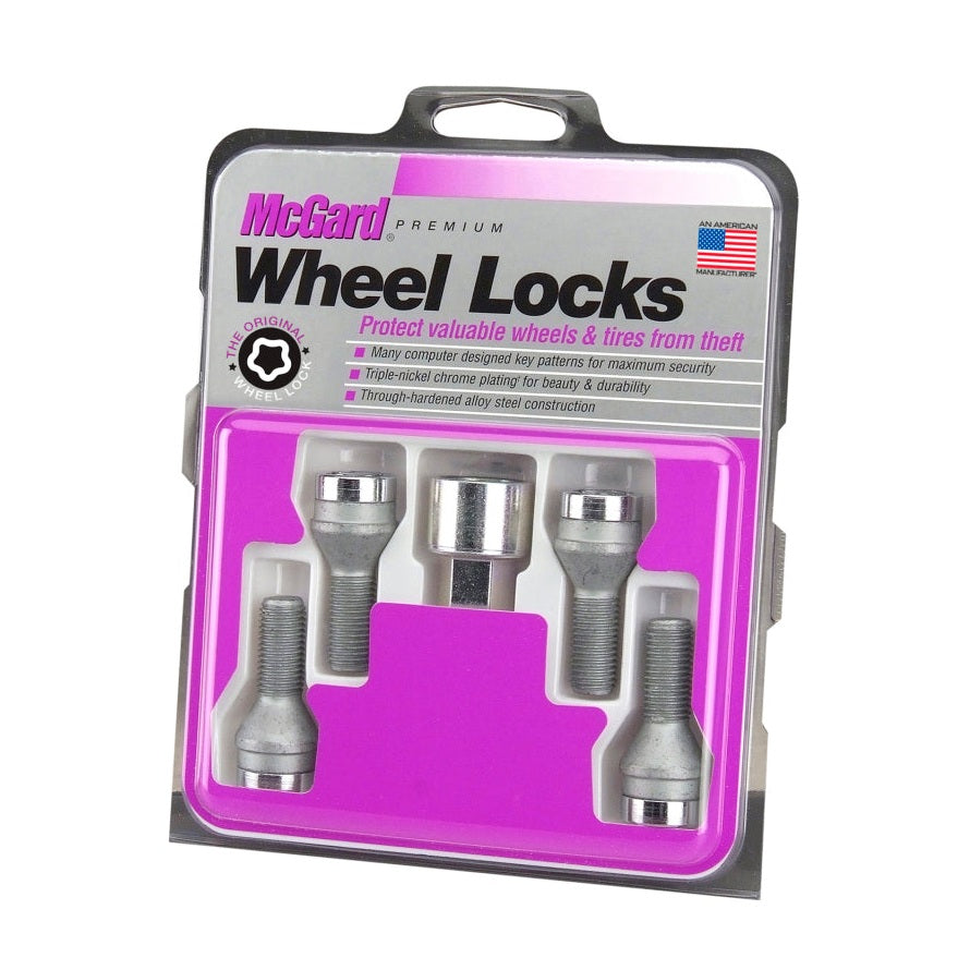 McGard Chrome Cone Seat Wheel Lock Set (M12 x 1.5 Thread) – 4 Locks and 1 Key