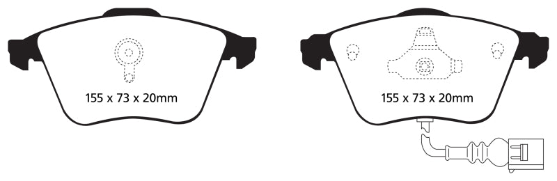 EBC Redstuff Ceramic Low Dust Front Brake Pads for Audi TTS Quattro and Volkswagen Golf R * Part Number EBC DP31946C