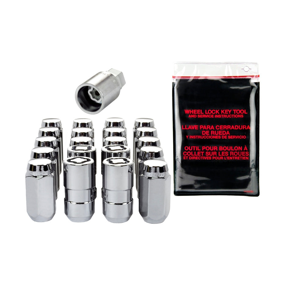 McGard 5 Lug Hex Install Kit with Wheel Locks for Dodge Vehicles, M14 x 1.5 Thread - Chrome Finish