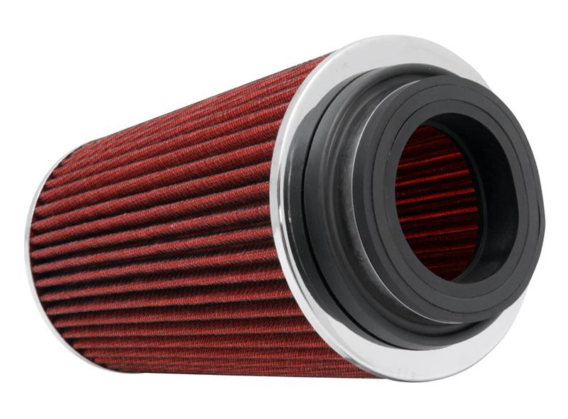 K&N Engineering Universal Air Filter Chrome Round Tapered Red - 4 Inch Flange ID