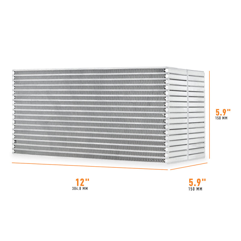 Mishimoto Universal Air-to-Water Race Intercooler Core - 12 Inch x 6 Inch x 6 Inch for High-Performance Automotive Applications
