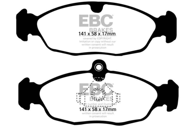 EBC Redstuff Ceramic Low Dust Brake Pads for Jaguar XJ8 and XJR - Part Number EBCDP31198C