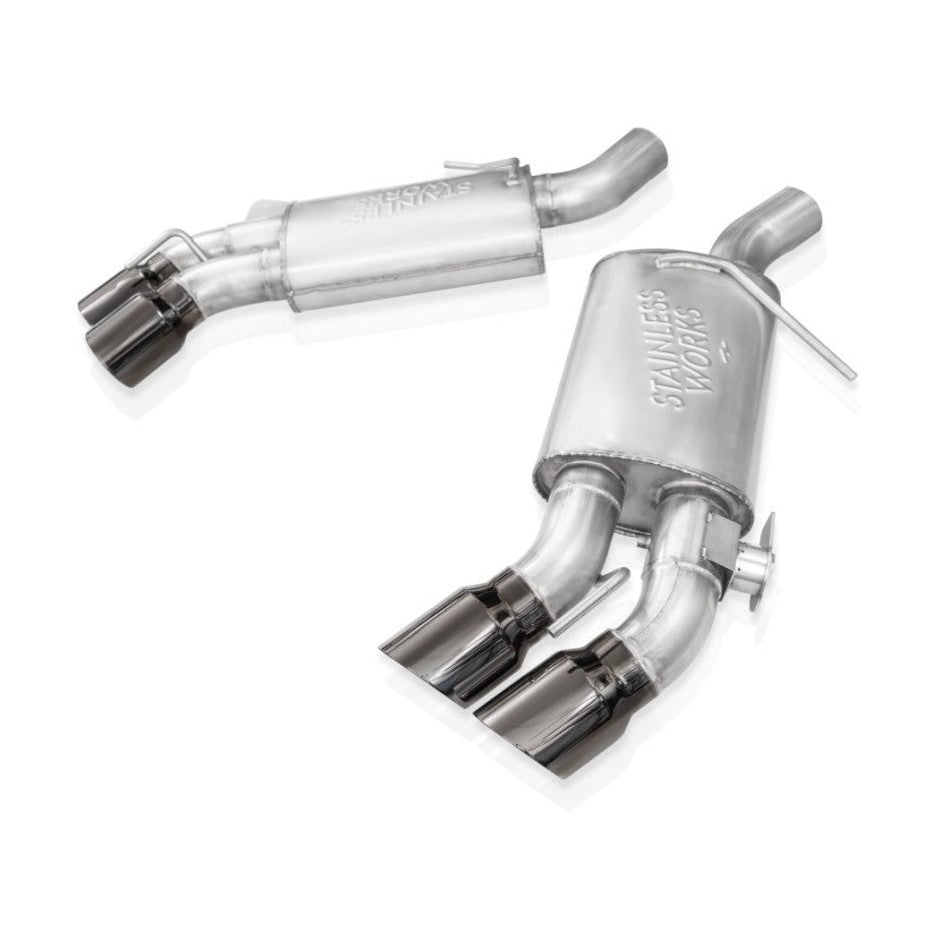 Stainless Works 16-21 Camaro SS 3-inch Redline Factory Connect Axle Back Exhaust with Valve and Quad Black Tips