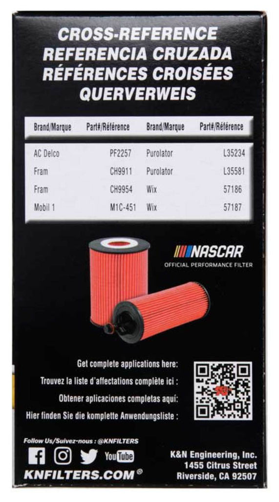 K&N Engineering KNNHP-7010 Cartridge Oil Filter for Volkswagen and Audi 2.5L Engines