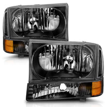 Load image into Gallery viewer, ANZO 2000-2004 Ford Excursion Crystal Headlights with Black Housing and Clear Lenses