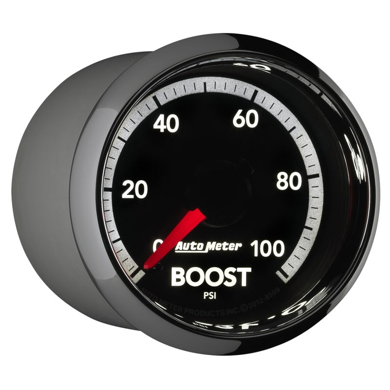AutoMeter Gen4 Dodge Factory Match 52.4mm Mechanical Boost Gauge — 0-100 PSI for Ram 1500 and 2500