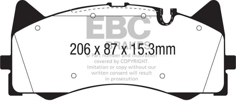 EBC Yellowstuff Front Brake Pads for Mercedes-Benz C63 AMG and AMG GT - Part Number ebcDP42298R