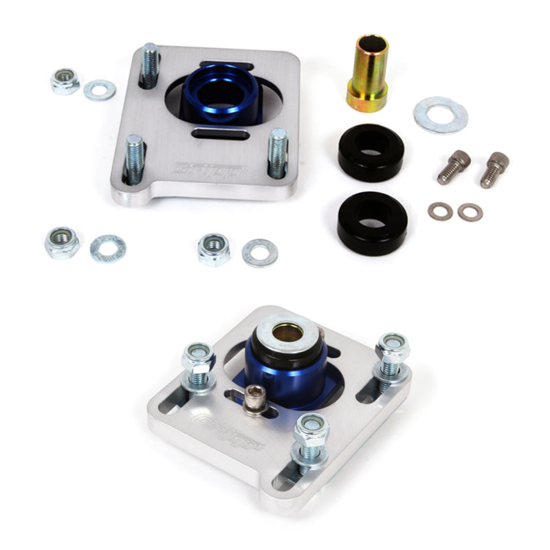BBK 94-04 Mustang Caster Camber Plate Kit with Silver Anodized Finish - Adjustable Billet Aluminum