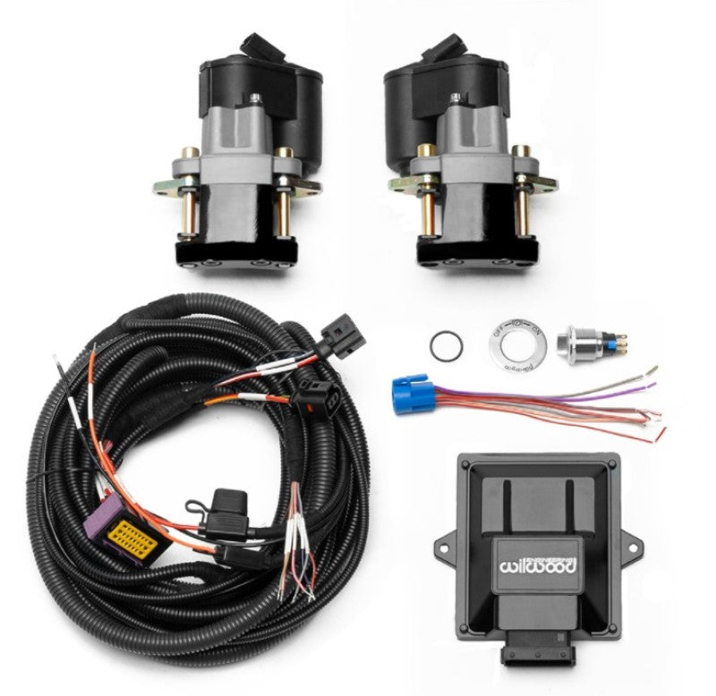 Wilwood Electronic Parking Brake Rear Retrofit Brake Kit with Black Powder Coat Calipers