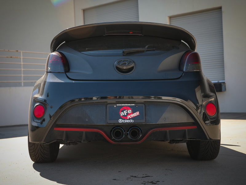 aFe Takeda 2-1/2 inch to 3 inch Stainless Steel Cat-Back Exhaust with Blue Flame Tips for Hyundai Veloster 2013-2017