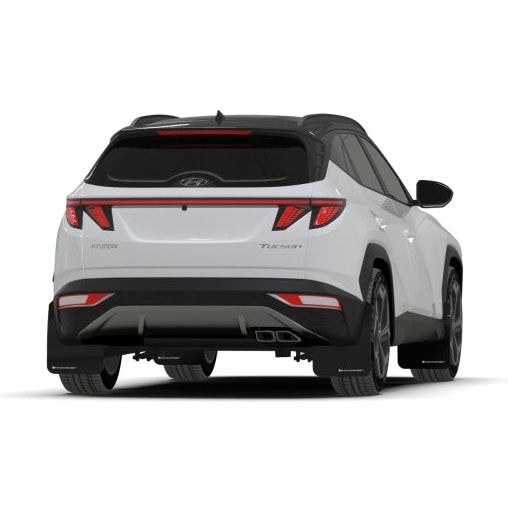 Rally Armor 22-24 Hyundai Tucson Black UR Mud Flap with Metallic Black Logo