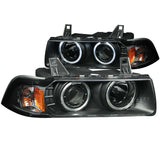 ANZO 1992-1998 BMW 3 Series E36 Projector Headlights with Halo Black (CCFL) G2