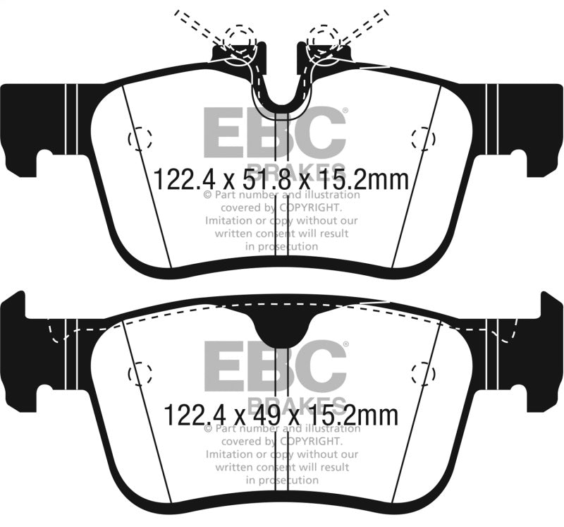 EBC DP32306C Redstuff Ceramic Rear Brake Pads for 2017-2018 Volvo S90 and V90