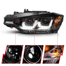 Load image into Gallery viewer, ANZO 2012-2015 BMW 3 Series Projector Headlights with U-Bar in Black Housing
