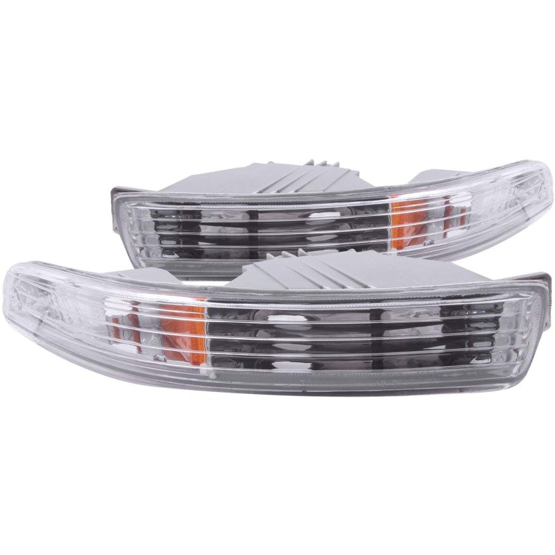 ANZO 1994-1997 Acura Integra Euro Parking Lights with Chrome Housing and Amber Reflector