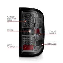 Load image into Gallery viewer, ANZO 15-19 Chevy Silverado 2500HD/3500HD LED Tail Lights with Smoke Lens and Chrome Housing