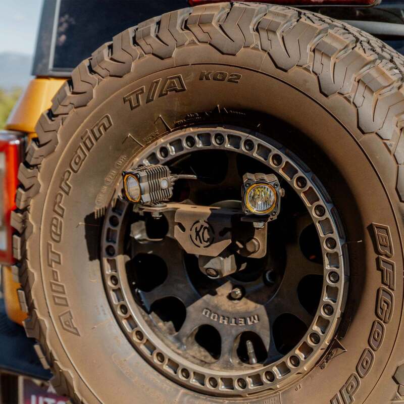 KC HiLiTES 2021+ Ford Bronco Spare Tire Light Mount with M12x1.5 Lug Nuts