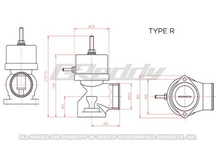 GReddy Type R Universal Blow-Off Valve with Standard Spring - Part Number GRE11501660