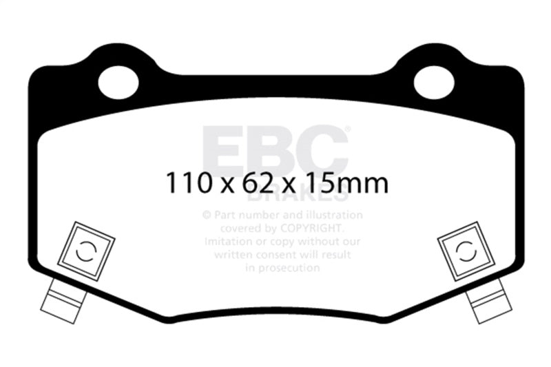 EBC DP43023R Yellowstuff Rear Brake Pads for Cadillac ATS-V, Chevrolet Camaro and Corvette