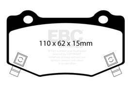 EBC DP43023R Yellowstuff Rear Brake Pads for Cadillac ATS-V, Chevrolet Camaro and Corvette