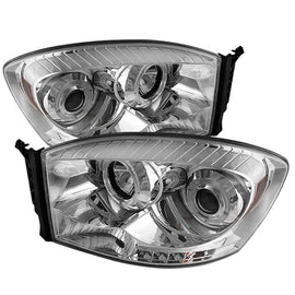 Spyder Chrome Halo LED Projector Headlights for Dodge Ram 1500, 2500, 3500 (2006-2008)