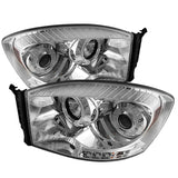 Spyder Chrome Halo LED Projector Headlights for Dodge Ram 1500, 2500, 3500 (2006-2008)