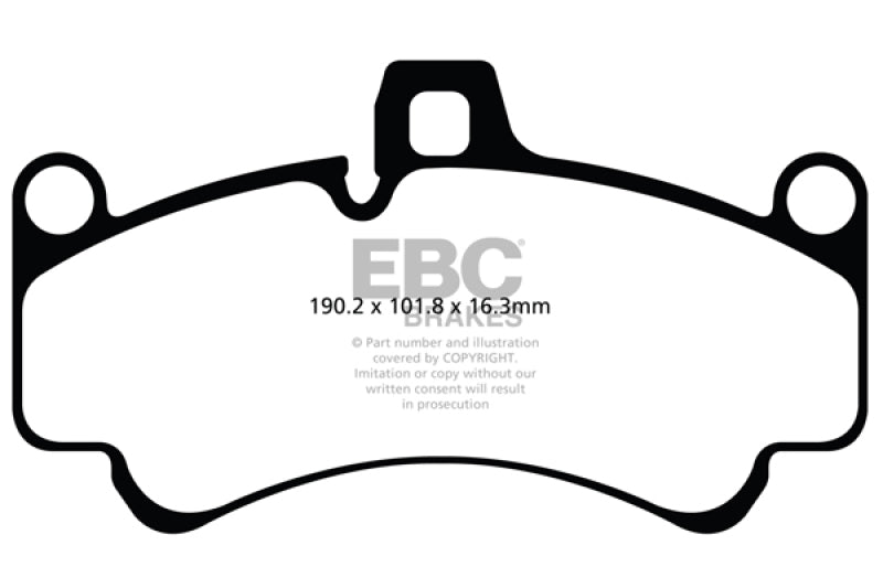 EBC Yellowstuff Brake Pads Part Number ebcDP41516R for Porsche 911 (996, 997, 991) - Street and Track Performance