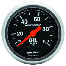 Load image into Gallery viewer, AutoMeter Sport-Comp 52mm Mechanical Oil Pressure Gauge 0-100 PSI