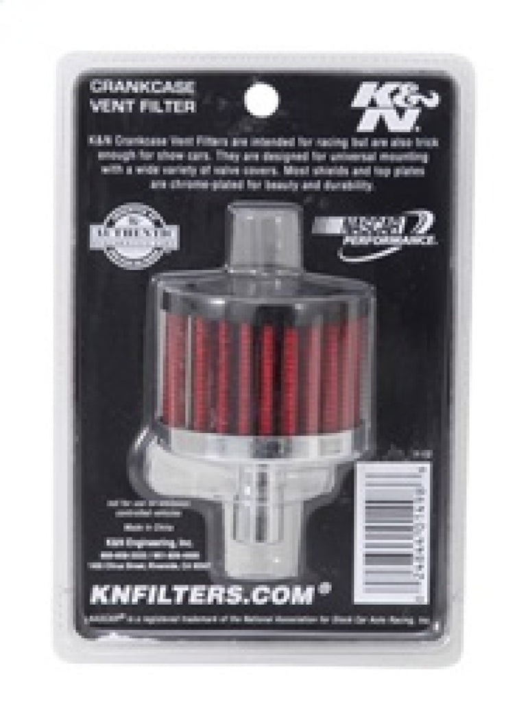 K&N Engineering Crankcase Vent Filter Part #62-1010 - 1/2 inch Diameter with Steel Base for Classic and Racing Engines