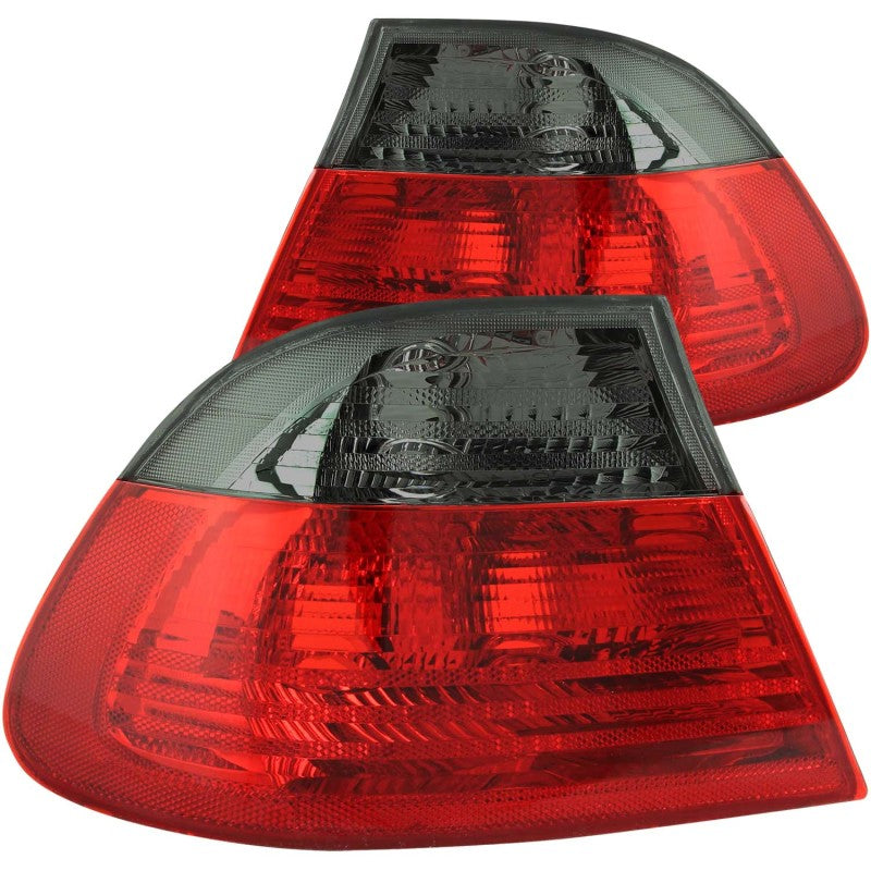 ANZO 2000-2003 BMW 3 Series E46 Outer Tail Light Assembly with Red/Smoke Lens Pair