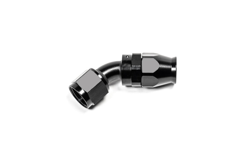 Radium Engineering 10AN Black Aluminum Hose End for PTFE Hoses - 45 Degree Bend