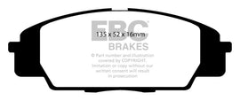 EBC Bluestuff NDX Full Race Brake Pads for Honda S2000 - Part Number ebcDP51254NDX