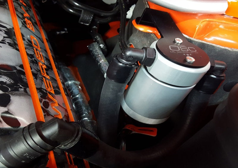 J&L 3.0 Driver-Side Oil Separator for 2011-2017 Ford Mustang GT, Clear Anodized - JLT3011D-C
