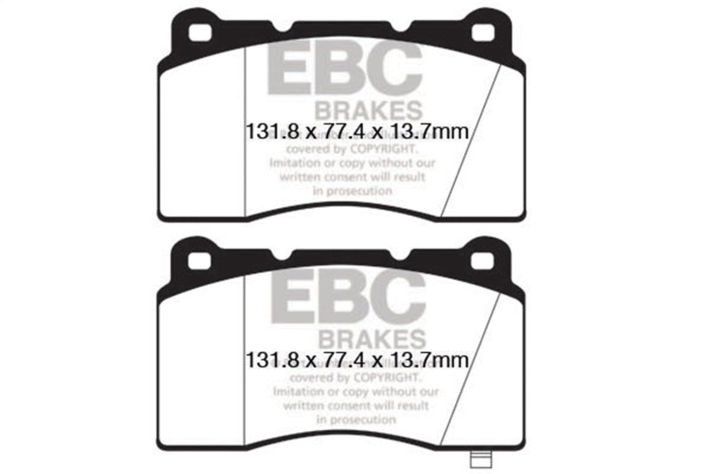 EBC Yellowstuff Brake Pads for Hyundai Genesis Coupe 2011-2013 * Street and Track Performance