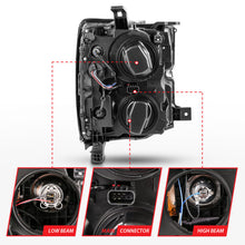 Load image into Gallery viewer, ANZO 2015-2016 Chevrolet Silverado Projector Headlights with Plank Style Design in Chrome and Amber