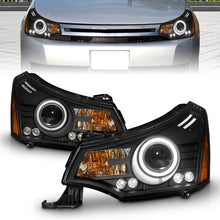 Load image into Gallery viewer, ANZO 2008-2011 Ford Focus Projector Headlight Set with Halo - Black Housing, Clear Lens, Pair